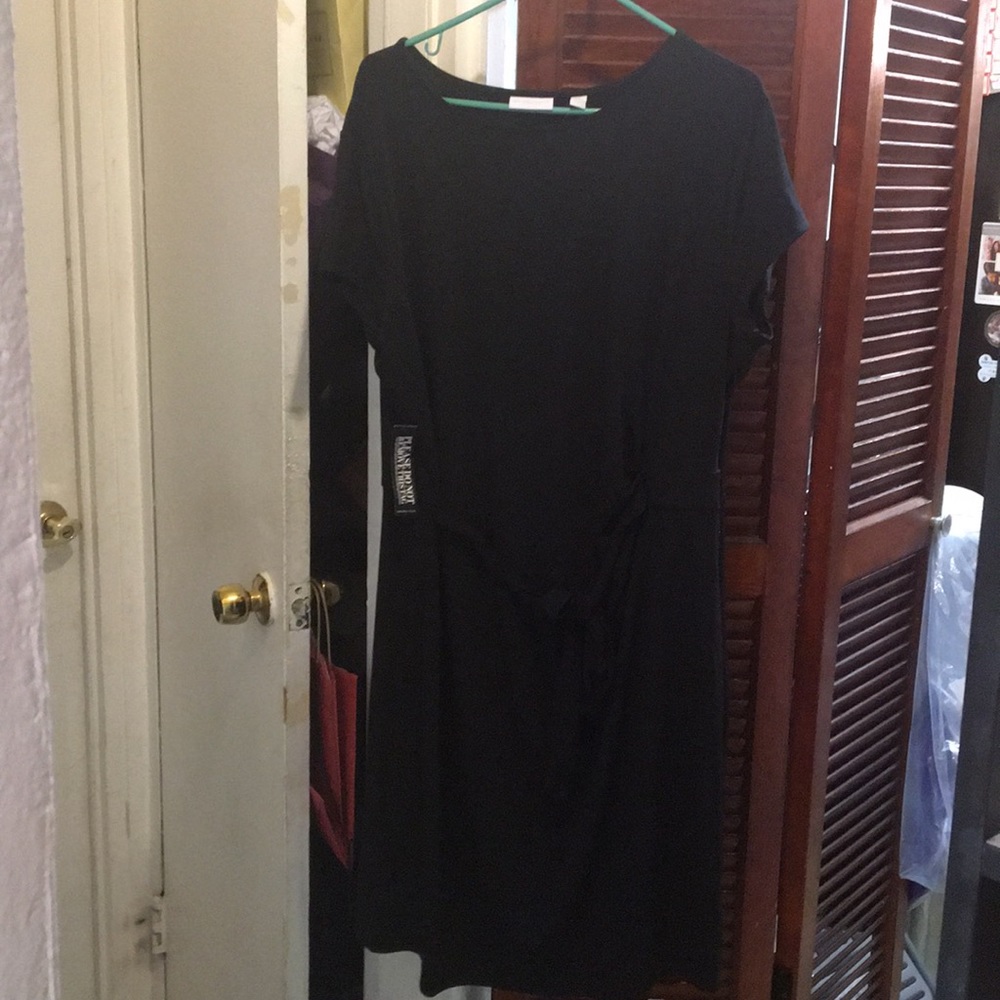 Black New York & Co . Dress With Waist Tie